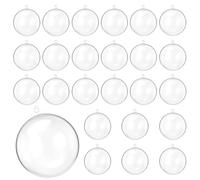 QWORK® 25 pièces Boule Plastique Transparente, Ø 6CM Boules de noël remplies, pour décoration DIY, fête