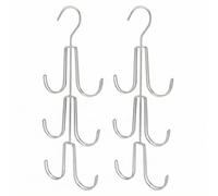 QWORK® 2Pcs Rangement de Sac à Main avec 6 Crochets, Porte Foulard, Rangement Ceinture, Support de Rangement Suspendu, pour Sacs, écharpe, Cravate, Argent