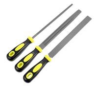 QWORK® 3 Pièces limes set, lime métallique 200 mm plate à bout carré, demi-ronde, ronde, pour bois et métal