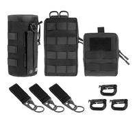 QWORK® 3 Pièces sacs à taille, sacs à ceinture multifonctionnels avec porte-bouteilles, crochets et porte-clés, pour activités de plein air