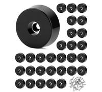 QWORK® 30 Pièces Patin Caoutchouc pour Meubles avec Vis en Acier Inoxydable 304, Patin Caoutchouc Antidérapants pour Tables et Chaises, 25 x 23 x 9mm