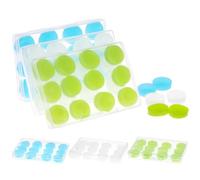 QWORK® 36 Paires Bouchon d'Oreille Moulables, Boule Quies Réutilisables en Silicone Moulable pour Dormir, Nager, Voyager, Bureau, Concerts, Étude (Bleu, Vert, Blanc)