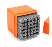 QWORK® 36 Pièces Lettres et Chiffres à Frapper 6mm - Alphabet A-Z, Numéros 0-8, Symbole & - Poinçon pour Métal, Bois, Plastique et Cuir