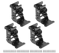 QWORK® 4 Pcs Charnières Pliable Invisible pour Pieds de Table Lit 40 Vis Incluses - Noir