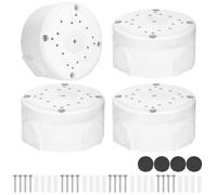 QWORK® 4 Pièces Boîtes de Jonction pour Caméras en Aluminium, Boîte de Câbles Étanche pour Caméras Bullet, Boite de Jonction Etanche Exterieur, pour Montage Mural et Plafond
