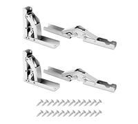 QWORK® 4 pièces charnière d'étagère, charnière pliante 90/180 degrés, charnière de support de bureau cachée, avec vis, pour portes d'armoire
