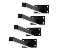 QWORK® 4 Pièces Équerre Étagere Murale en Acier Robuste, 30 cm Noir, jusqu'à 30 kg