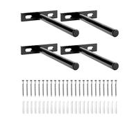 QWORK® 4 Pièces Fixation Étagères Murale Invisible - 125mm - Supports Étagères Flottante en Fer Solide