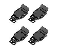 QWORK® 4 Pièces Loquet à Bascule en Acier Inoxydable, Fermeture à Levier Fermoir à Ressort pour Caisse Boîtes Coffret - Noir