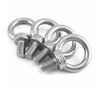 QWORK® 4 Pièces M10 Anneau de Levage, M10 Boulons àœil Filetage Mâle, pour Marin Boulons et Équipements de Levage d'Ingénierie (200KG)