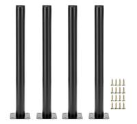 QWORK® 4 Pièces Pieds de Meubles réglables 30 cm, Pieds d'armoire en métal Noir, pour canapé