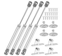 QWORK® 4 Pièces verin a gaz, charnière porte placard 100N/10KG, amortisseur porte placard argenté