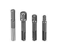 QWORK 4pcs Adaptateur SDS Barre d'Extension, 1/4" 3/8" 1/2" Porte Douilles Hexagonale Connecteur d'extension Carré
