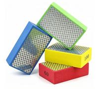 QWORK® 4Pcs Éponges de Ponçage en Diamant pour Polissage et Rénovation - Grains 60/100/200/400# pour Carreaux, Céramique, Verre, Pierre, Granit, Marbre