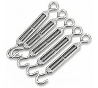 QWORK® 5 Pièces M5 Tendeur de câble, tendeurs en acier inoxydable 304, avec crochet et œillet