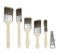 QWORK® 5 Pièces pinceaux, Ensemble de pinceaux pour Peintre avec ouvre-boîte, pinceaux Sash et Trim, pour projets de Bricolage et DIY