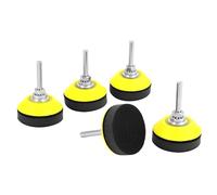 QWORK® 5 Pièces Plateau de Ponçage 50mm avec Couche Tampon en Mousse, Tige de 1/4 Pouce, Support à Boucle Auto-Agrippante
