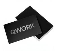 QWORK® 50 Pièces Cartes de Visite Vierges Noir, 86x54x0.22mm Aluminium Carte Visite, pour Cartes VIP, Cadeaux Personnalisés et Badges Professionnels