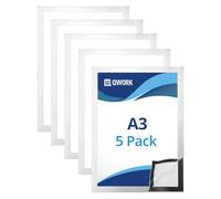 QWORK® 5PCS Cadre d'Affichage Magnétique A3, Convient aux Certificats/Annonces/Images/Photos de Format (Noir)