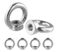 QWORK® 6 Pièces M12 D'écrous À Anneau En Acier Inoxydable 304, Écrous À Oeil, Écrous Filetés De Fixation, Pour Accessoires De Levage