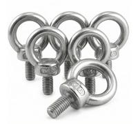 QWORK® 6 Pièces M6 Anneau de Levage, M6 Boulons àœil Filetage Mâle, pour Marin Boulons et Équipements de Levage d'Ingénierie (65KG)