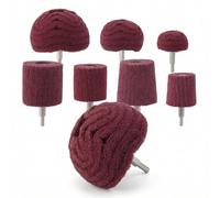 QWORK® 7 Pièces Tête de Polissage pour Perceuse, Grain 240, Poignée 1/4'', pour Polir le Métal et le Bois