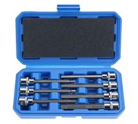 QWORK® 7PC Coffret de Douilles Allen 3/8" Extra Longues 110mm - Embouts Hexagonaux 3-10mm, Acier S2 Robuste et CR-V avec Boîtier de Rangement