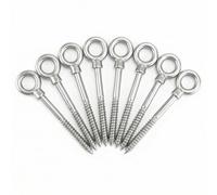 QWORK® 8 Pcs. Boulon àœil avec fileté bois 8 mm - M8 x 80 mm - Acier inoxydable 304