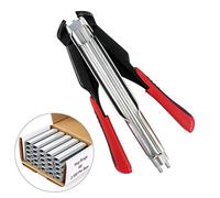 QWORK® Agrafeuse automatique de clôture de pince, fixation à clip de type C Outil avec 2500 pièces anneaux galvanisés pour clôture animale Cages Coussins de voiture