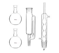 QWORK Appareil d'extraction Soxhlet en verre borosilicate 45/40 avec condensateur Allihn et 2 flacons à fond plat de 500 ml avec 24/40 joints