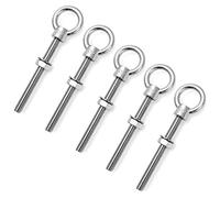 QWORK® Boulons àœil filetés, Boulon àœil en acier inoxydable avec écrou, M10*100mm, 5PCS