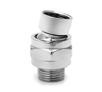 QWORK Bras de Douche Connecteur, Douche Adaptateur Rotule Pivotante en Laiton Réglable G1/2 Chrome