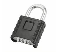 QWORK® Cadenas Code 4 Chiffres, Cadenas Exterieur Robuste avec Manille en Acier de 8 mm d'Épaisseur, pour Abris, Portails, Clôtures, Garage