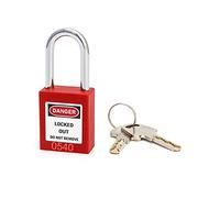 QWORK® Cadenas de sécurité, 1 cadenas avec 2 clés, rouge