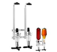 QWORK® Distributeur à Double Tête, Porte Bouteille Murall, Alliage D'aluminium, Pour Bar, Fête
