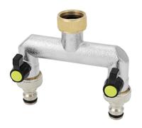 QWORK® Distributeur d'eau 2 voies pour robinet, Robinet Distributeur raccord 3/4", avec adaptateur et robinet à tournant sphérique