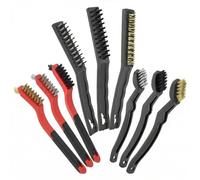 QWORK® Ensemble de Brosses Métalliques 9PCS - Poils en Laiton/Acier Inoxydable/Nylon - Idéal pour le métal, le bois et les poêles