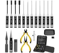 QWORK® Ensemble d'outils RC 18 en 1, Ensemble d'outils RC, pour voitures RC, bateaux, drones de course, robots