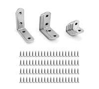 QWORK®Équerre de Fixation , 28 pièces de 90 degrés équerres d'angle, acier inoxydable, 16x20mm, 16x40mm, 16x50mm, supports en forme de L pour la fixation de meubles