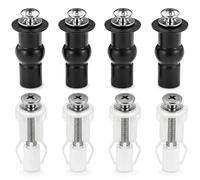QWORK® Fixation Abattant WC 8 Pièces, Trous 14-16mm - Kit de Charnière Universel
