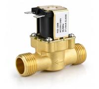 QWORK G1/2" CA 220 V Électrovanne laiton, électrovanne électrique, électrovanne normalement fermée pour contrôle de l'eau