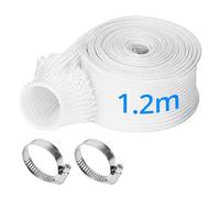 QWORK® Gaine Thermique 25mmx120CM avec 2 Clips pour Tuyau d'Échappement, pour Chauffage de Stationnement Chauffage de Gasoil - Fibre de Verre Haute Température, Compatible 22-24mm