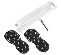 QWORK® Kit d'outils de ciment autonivelant, chaussures à pointes de époxy, rouleau débulleur 50 cm avec protection anti-éclaboussures