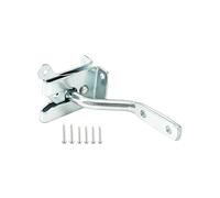 QWORK® Loquet De Porte, Porte À Verrouillage Automatique, Verrou De Porte De Jardin, Pour Terrasse, Portes En Bois, Portes De Poulailler, Avec Vis, Argent
