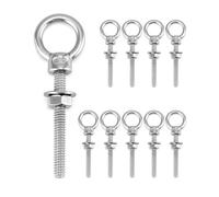 QWORK Lot de 10 boulons à œillet à œillet en acier inoxydable 316 - 6,35 mm x 5,1 cm avec haute résistance à la corrosion et 181,4 kg WLL - pour traction droite et angulaire
