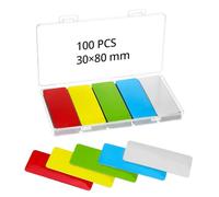 QWORK® Lot de 100 Étiquette Aimantée Inscriptibles 80x30mm - Aimant Effaçables et Réutilisables pour Tableaux Blancs et Réfrigérateurs