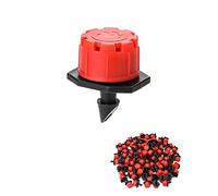 QWORK® Lot de 100 goutteur Irrigation, Système Dirrigation Goutte 1/4", goutteurs arrosage Goutte à Goutte, pour l'agriculture, la pelouse, Rouge