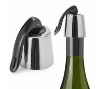QWORK® Lot de 2 Bouchon de Vin en Acier Inoxydable - Bouchons Réutilisables avec Silicone Anti-Fuite, pour la Conservation du Vin