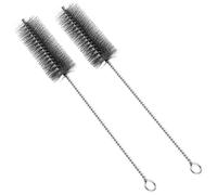 QWORK® Lot de 2 Brosses pour Tuyau de Poêle Ø 40mm x 30cm - Goupillon de Ramonage en Fil d'acier pour Cheminée, Poêle à Granulés, Conduits Étroits et Coins Difficiles