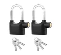 QWORK Lot de 2 cadenas d'alarme universels de 110 dB avec 6 clés Noir